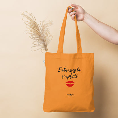 Embrassez la simplicité. Tote bag tendance et biologique