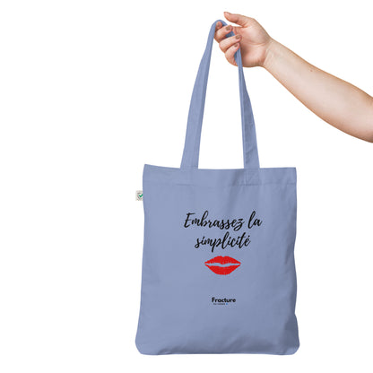 Embrassez la simplicité. Tote bag tendance et biologique