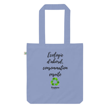 Écologie d'abord, consommation ensuite. Tote bag tendance et biologique