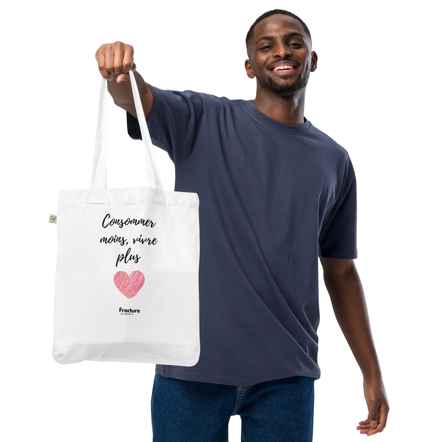 Consommer moins, vivre plus. Tote bag tendance et biologique