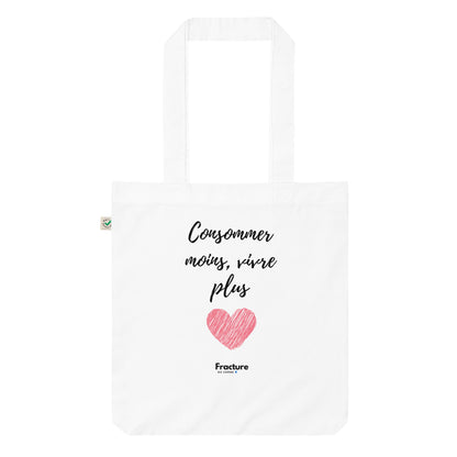 Consommer moins, vivre plus. Tote bag tendance et biologique