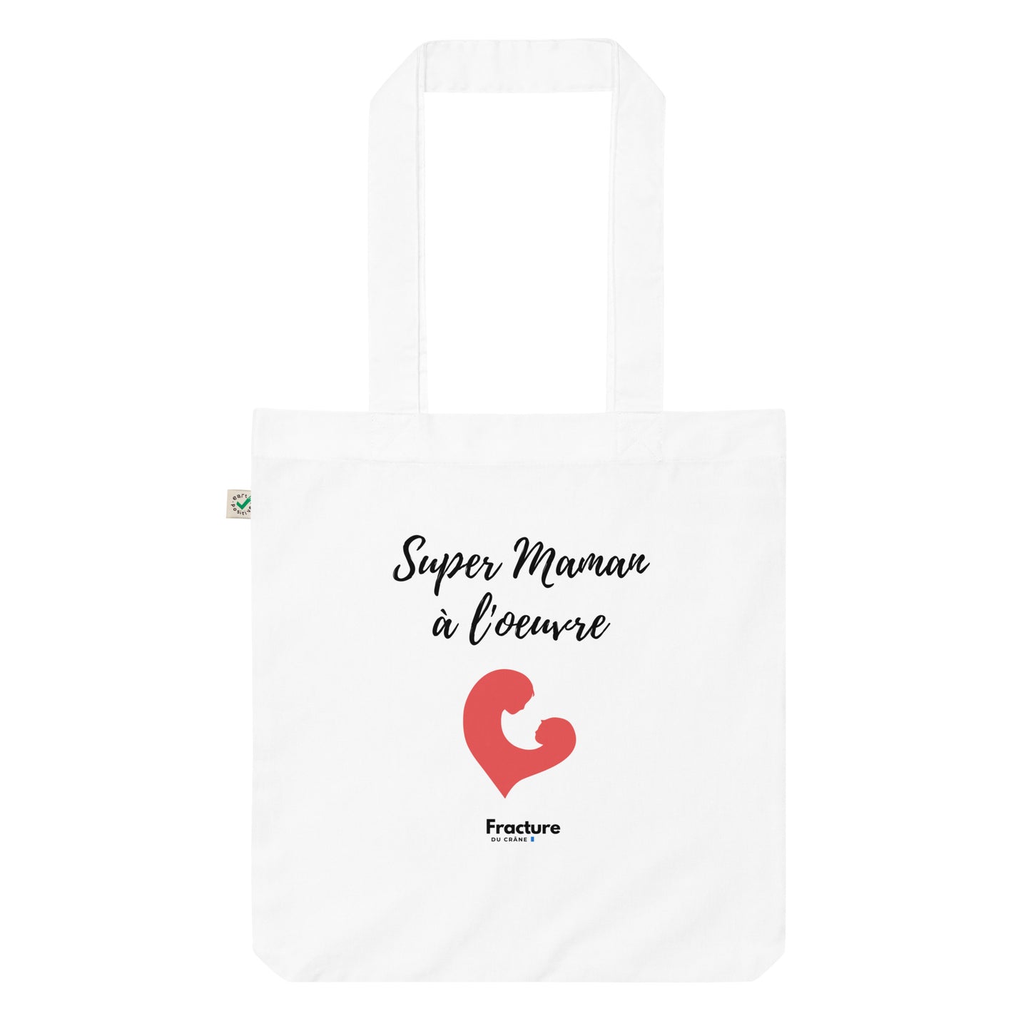 Super Maman à l'oeuvre. Tote bag tendance et biologique