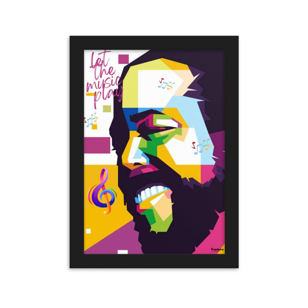 LET THE MUSIC PLAY BARRY WHITE AFFICHE  Poster en Papier Mat Encadrée