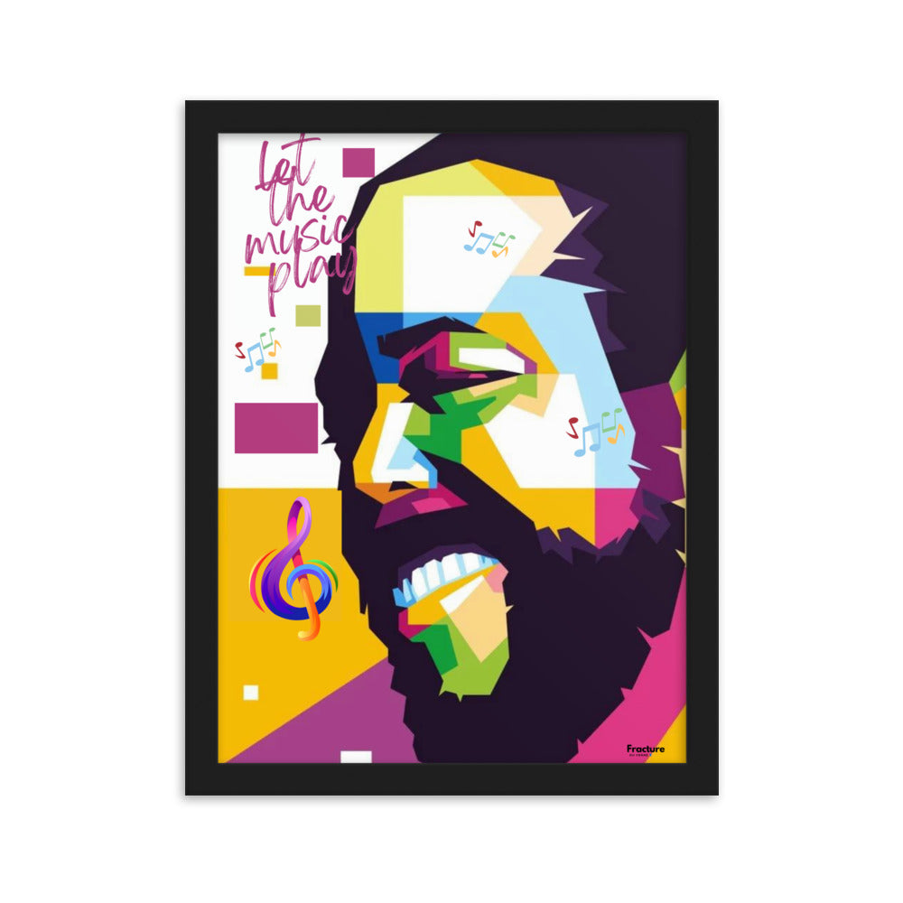 LET THE MUSIC PLAY BARRY WHITE AFFICHE  Poster en Papier Mat Encadrée