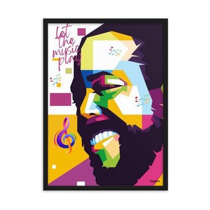 LET THE MUSIC PLAY BARRY WHITE AFFICHE  Poster en Papier Mat Encadrée