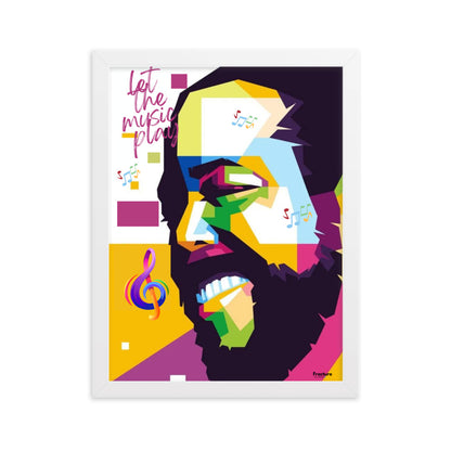 LET THE MUSIC PLAY BARRY WHITE AFFICHE  Poster en Papier Mat Encadrée