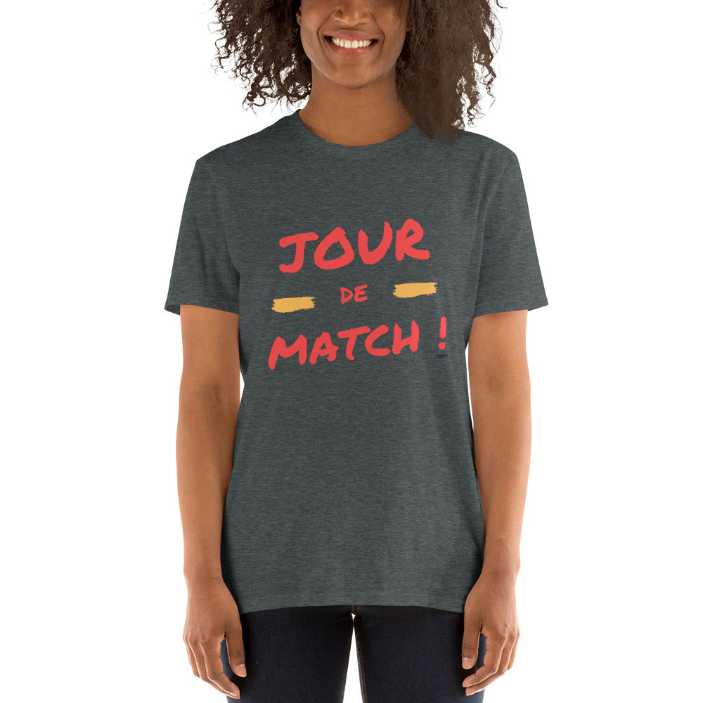 T-shirt  JOUR DE MATCH Unisexe. sang et or