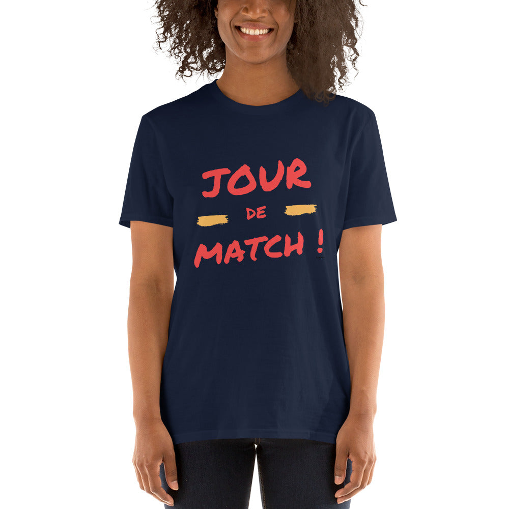 T-shirt  JOUR DE MATCH Unisexe. sang et or